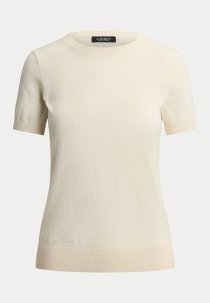 Lauren Ralph Lauren, COTTON MODAL SHORT SLEEVE - T-Shirt basic - mascarpone cream