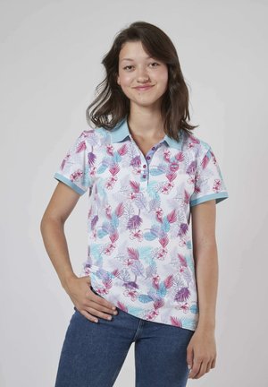 MANCHES COURTES PALMA BEACH CLUB - Polo - blanc imprimé palmes