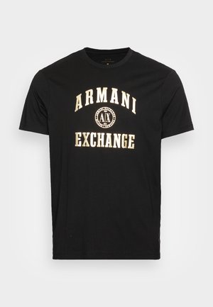 T-shirt imprimé - black/gold