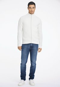 Lindbergh O-NECK STRUCTURE - Felpa con zip - off white