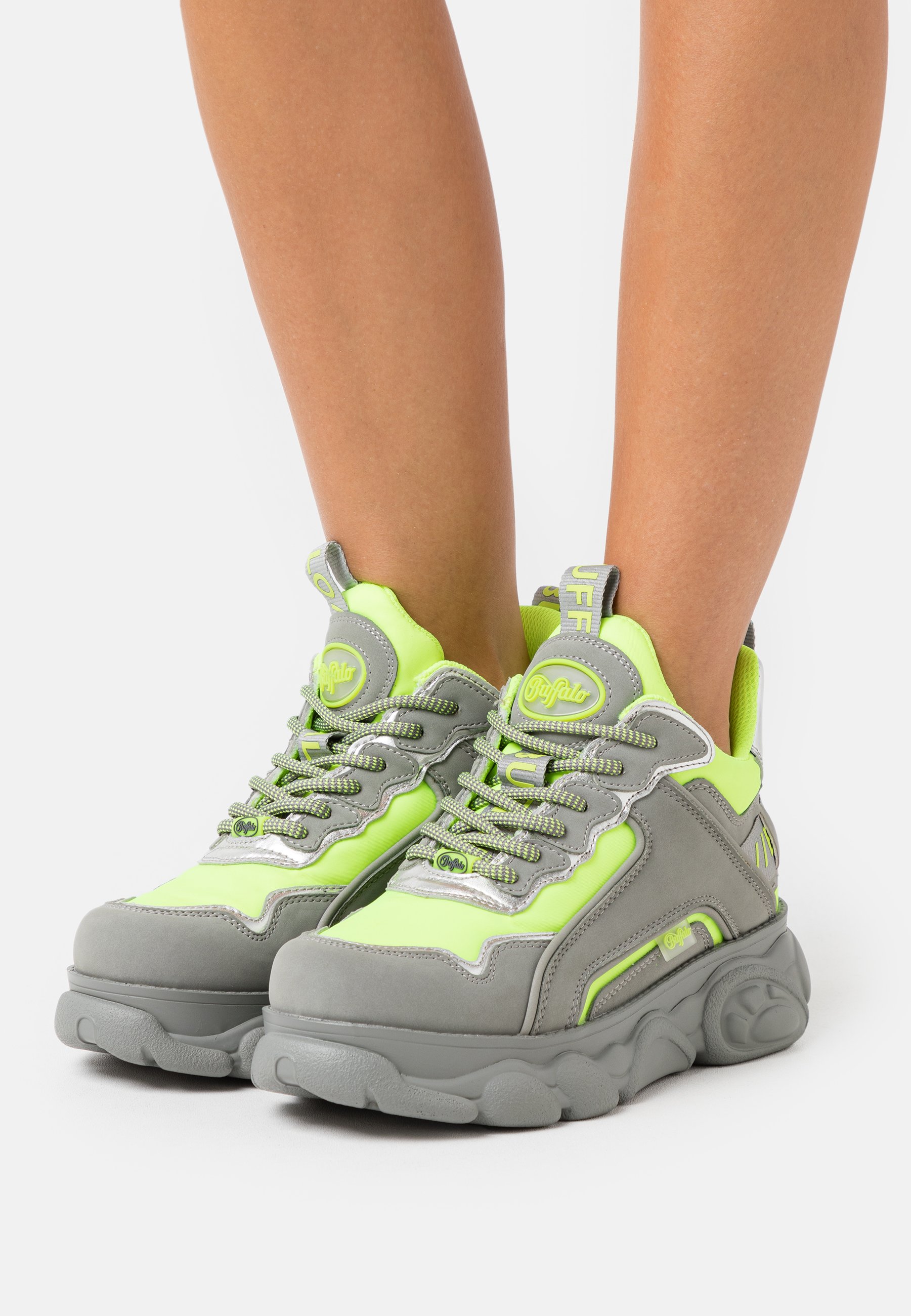 Buffalo CHAI - Sneakers laag - neon yellow/grey/neongeel - Zalando.be