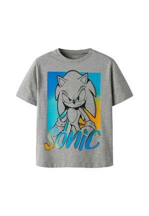 NKMDARIUS SONIC NREG SS  BOX SKY - T-shirt imprimé - grey melange