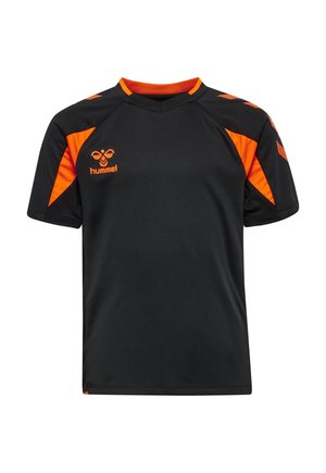 CORE  S/S  - T-shirt print - black orange tiger