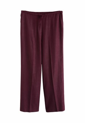 PETITE FIT RICH TIE WAIST - Pantaloni - wine