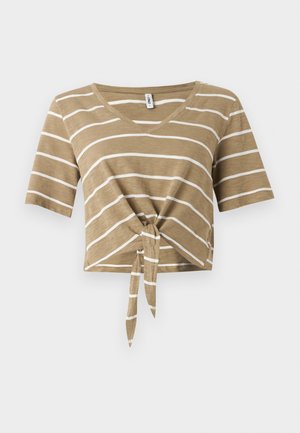 ONLY, ONLSUMMER V NECK KNOT  - T-shirt imprimé - olive