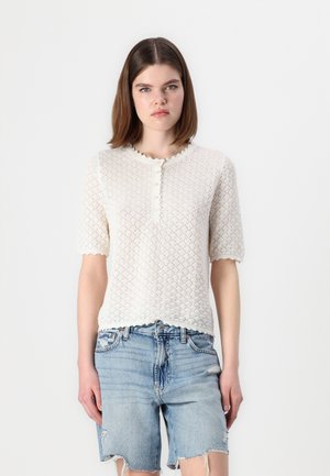 POINTELLE - T-Shirt basic - ivory frost