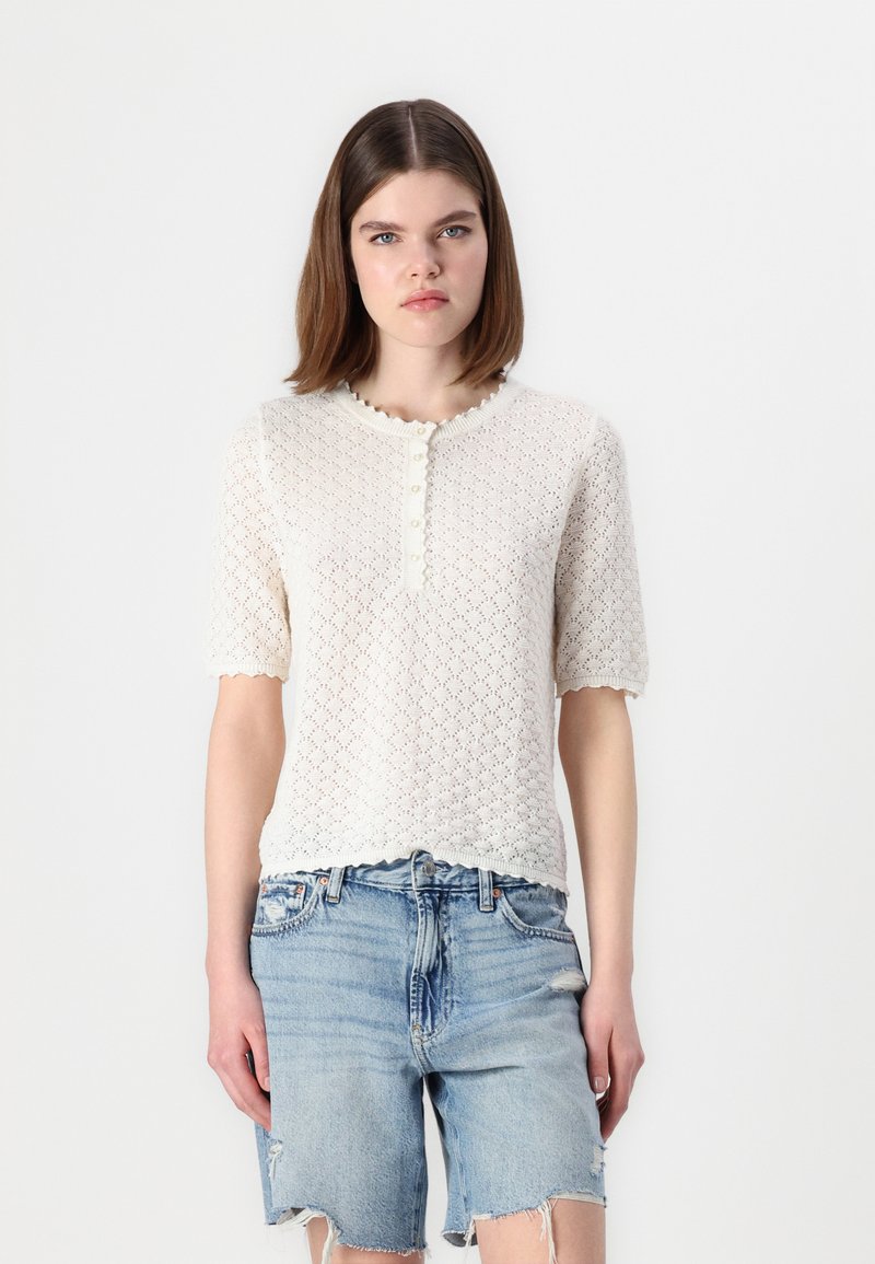 GAP POINTELLE - T-shirt basic - ivory frost
