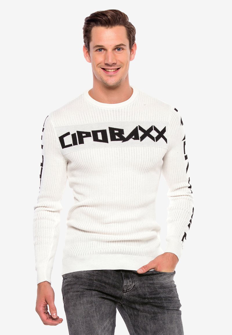 Cipo & Baxx LIFE MIT COOLEM PRINT - Pullover - white