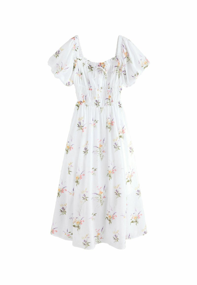 Next PUFF SLEEVE MIDI - Päevakleit - white ground