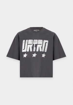 YOURTURN, UNISEX SQUARE CROP FIT - T-shirt imprimé - asphalt