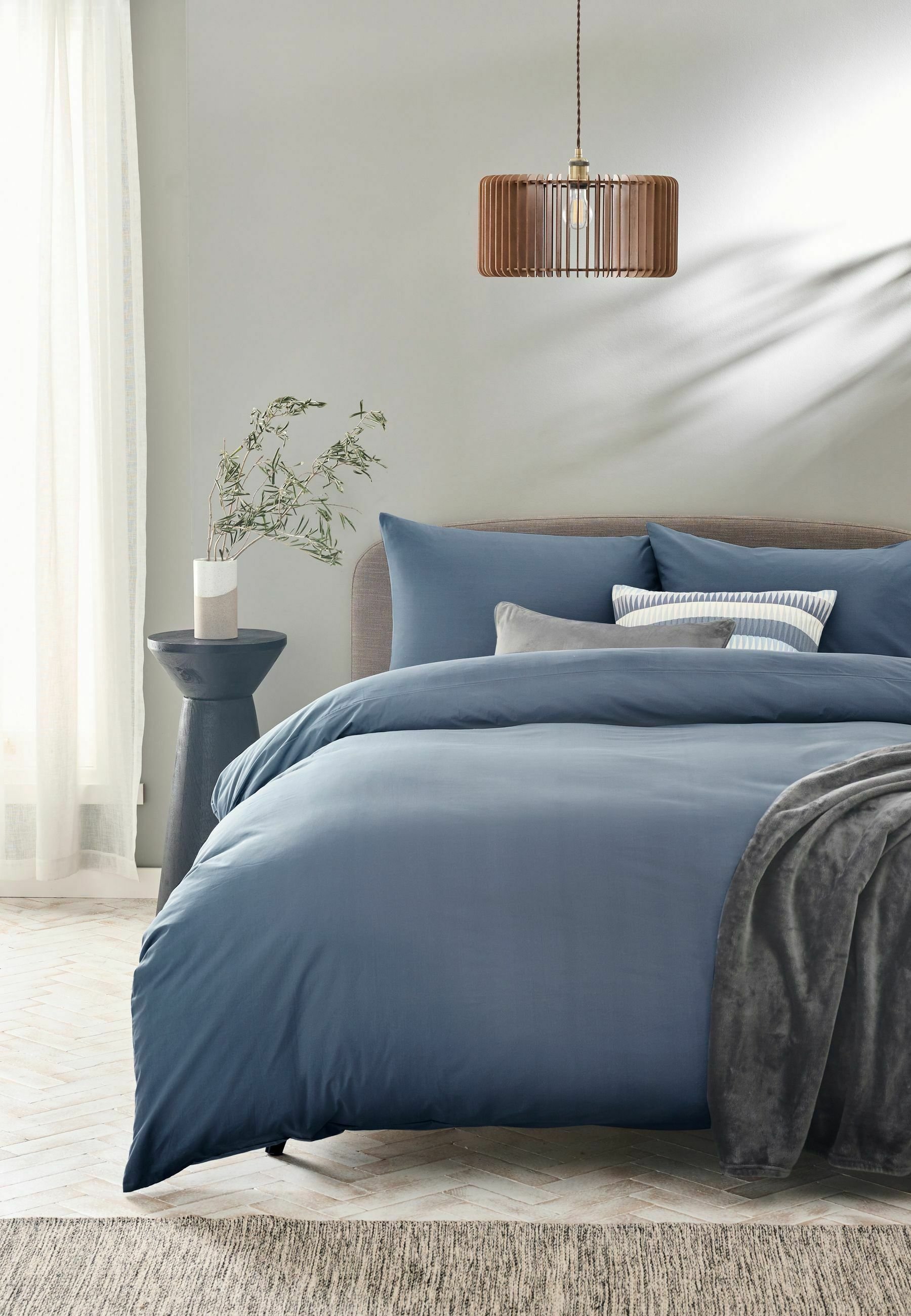Next RICH DUVET COVER AND PILLOWCASE SET - Bettwäsche - blue mid/blau-meliert