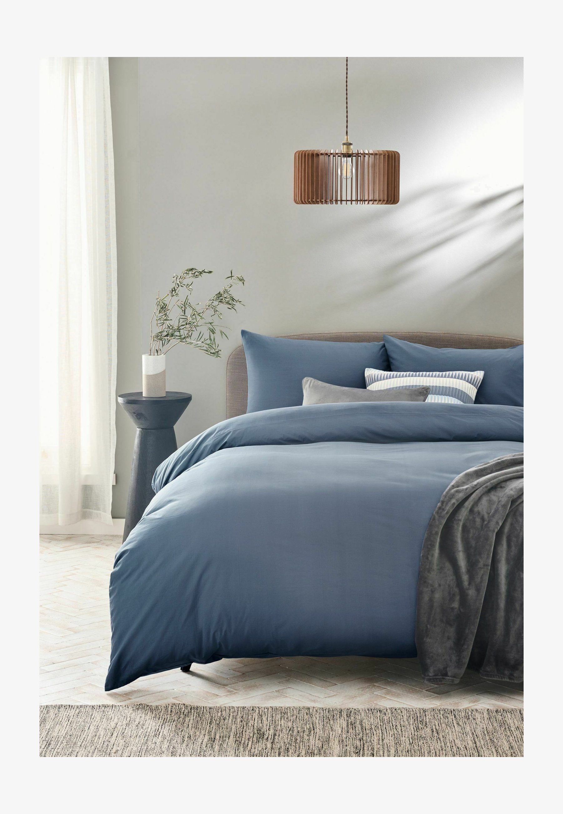 Next RICH DUVET COVER AND PILLOWCASE SET - Bettwäsche - blue mid/blau-meliert