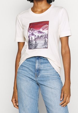 T-shirt med print - off-white