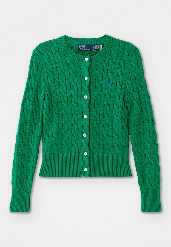 CABLE KNIT COTTON CREWNECK CARDIGAN - Cardigan - billiard3