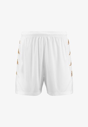 Pantaloni sportivi bianchi con elastico in vita, con accentuazioni del logo dorato sul lato. Tessuto leggero, design a taglio dritto.