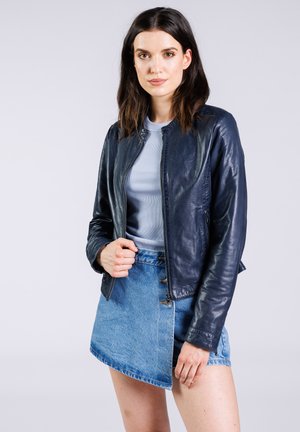 Leren jas - navy