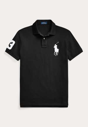 CUSTOM SLIM FIT BIG PONY MESH POLO SHIRT - Πόλο - black