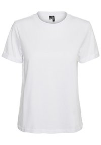 Vit bomullströja med rund hals, korta ärmar och en avslappnad passform. Har en enkel design utan mönster eller detaljer.