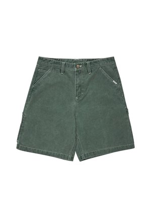 Grønne bomuldsshorts med regular fit. Har lommer, stikninger og en frontknaplukning. Glat tekstur, knælangt design.
