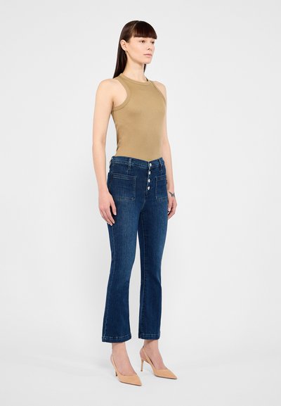 FRAME LE BARDOT CROP MINI EXPOSED FLY - Bootcut-farkut - sicily clean
