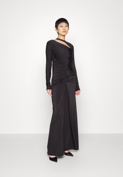 Victoria Beckham ASYMMETRIC RUCHED FLOORLENGTH - Koktailové šaty/večierkové šaty - black