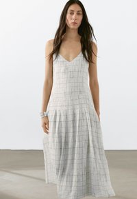 Massimo Dutti - CHECK - Maxi dress - white Thumbnail Image 1