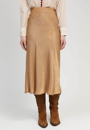MIDI GANDIA - Jupe trapèze - camel