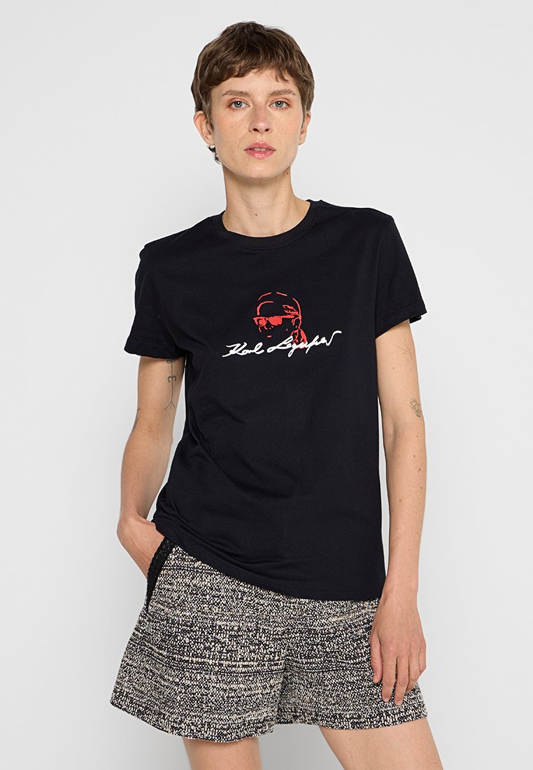 Karl Lagerfeld T-shirt print zwart Karl Lagerfeld T-shirt print zwart