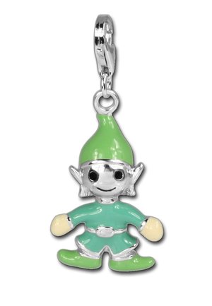Pendentif - grün  blau  gelb  schwarz silberfarben