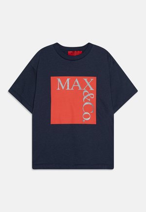 Print T-shirt - mood indigo/red/black