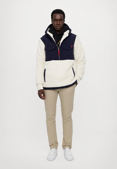 Polo Ralph Lauren PILE FLEECE HYBRID HOODIE - Flisinė striukė - herbal milk multi