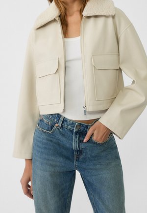 Imitatieleren jas - white