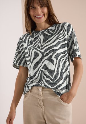 Cecil, T-SHIRT IN AUSBRENNER-OPTIK - T-shirt imprimé - palm breeze green