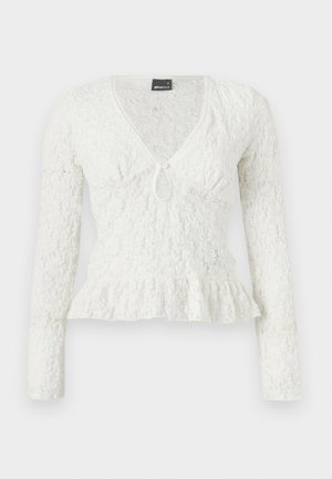 Gina Tricot, V NECK - Μπλούζα - off-white