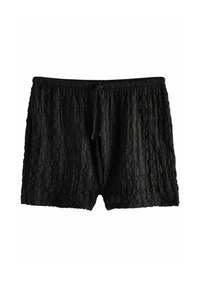 REGULAR FIT-TEXTURED DRAWSTRING - Shorts - black