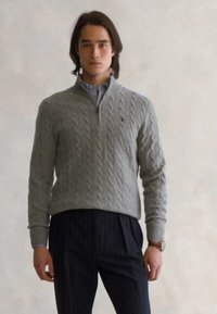 Polo Ralph Lauren CABLE-KNIT WOOL-CASHMERE JUMPER - Jumper - fawn grey heather