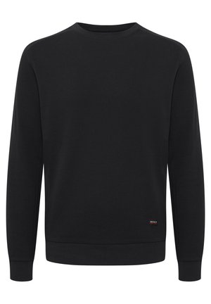 Čierna mikina s dlhým rukávom, s rebrovanou textúrou, okrúhlym výstrihom a priliehavými manžetami. Obsahuje malú nášivku s logom blízko lemu.