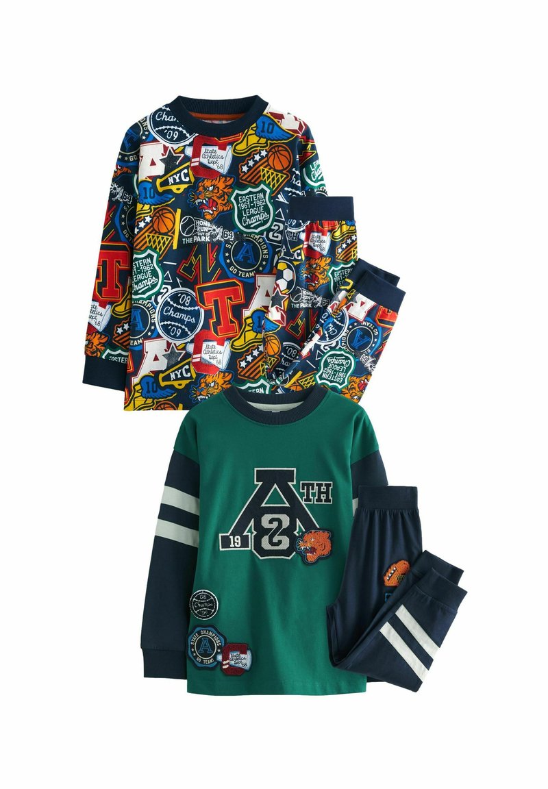 Next LONG SLEEVE 2 PACK - REGULAR FIT SET - Nattplagg set - blue green varsity
