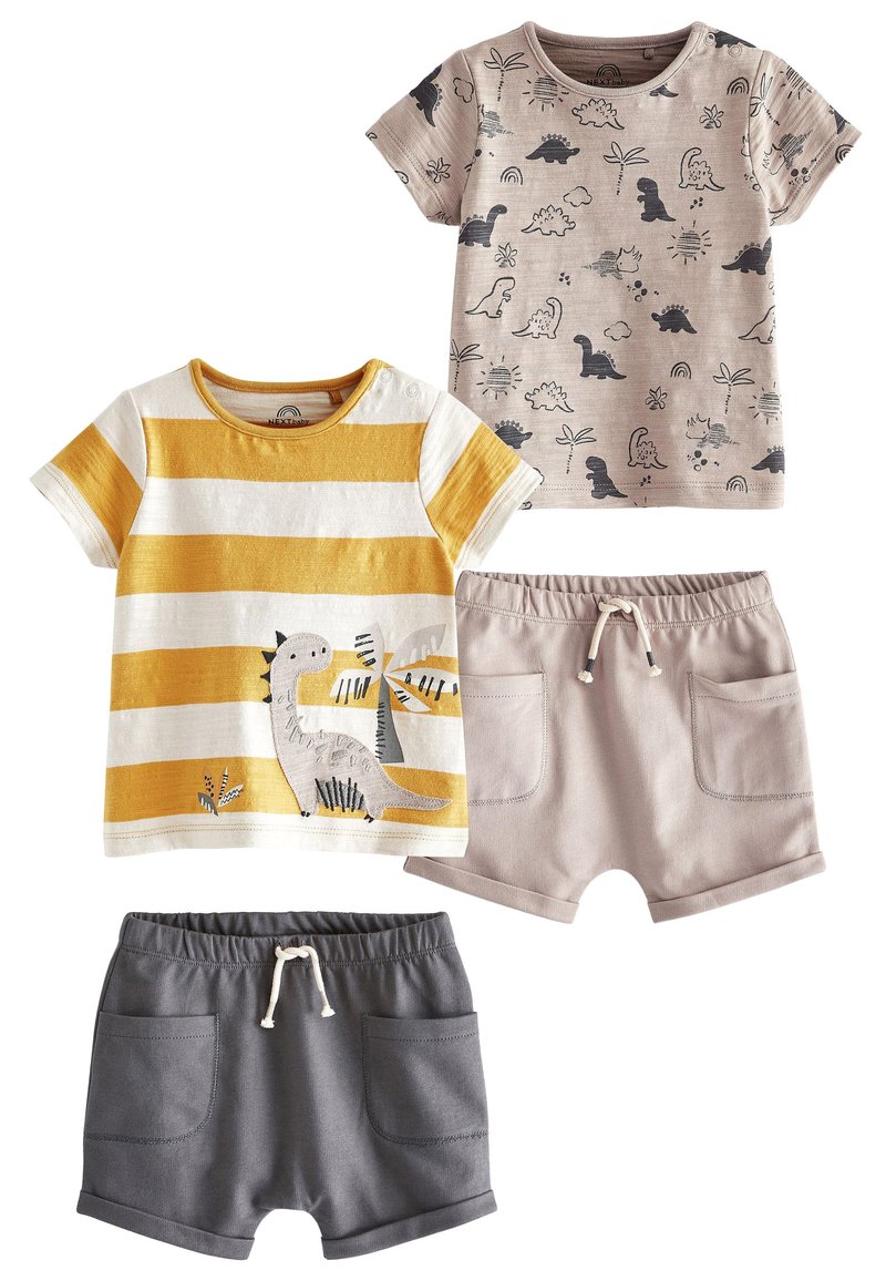 Next 4 PIECE BABY TSHIRTS AND SHORTS SET Shorts neutral ochre