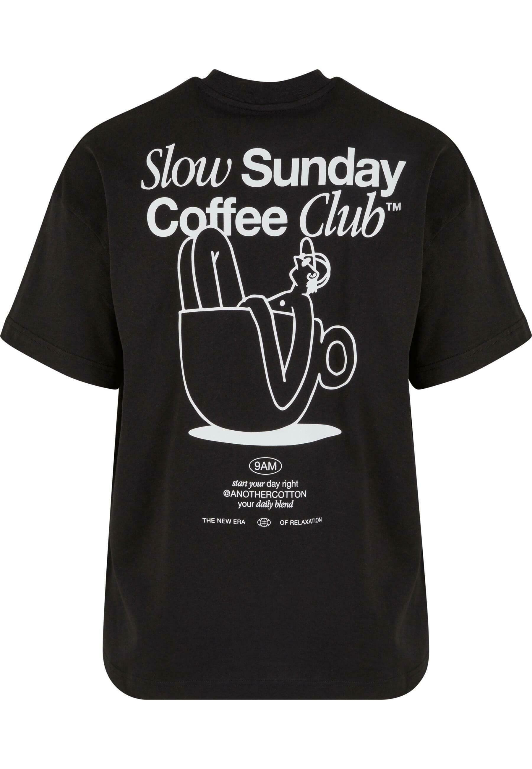 Another Cotton Lab SLOW SUNDAY COFFE CLUB OVERSIZE - T-Shirt print