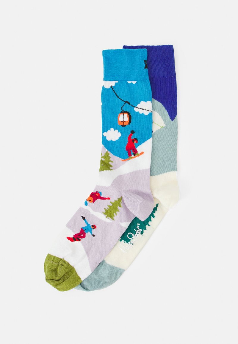 Happy Socks DOWNHILL SKIING SNOWBOARD UNISEX 2 PACK Socken blue
