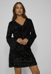 VILA KURZ PAILLETTEN - Kokteiļkleita/ballīšu kleita - black