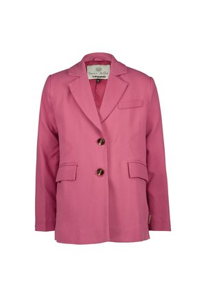 Rosa blazer lavet af glat stof, med en hakket krave, to forlommer og to mørke knapper. Inkluderer en brystlomme.