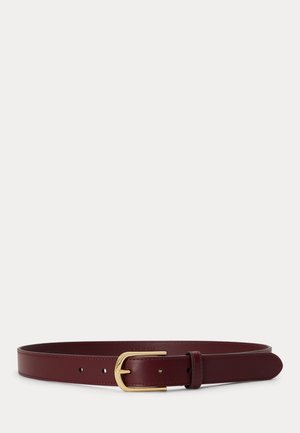 Lauren Ralph Lauren, ROUNDED-BUCKLE LEATHER SKINNY BELT - Ζώνη - dark garnet