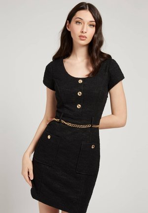 KLEID TWEED-OPTIK - Tubino - schwarz