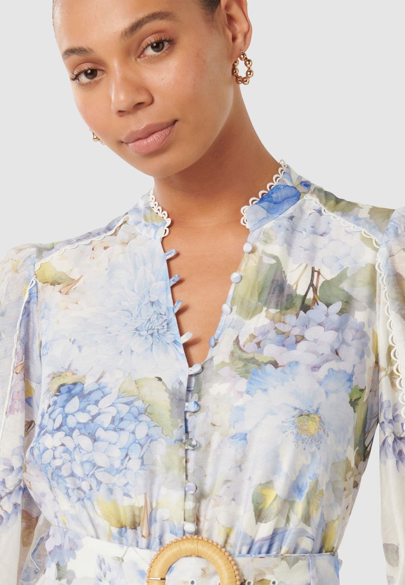 off shoulder maxi dress pattern Lauaʻe Fern Hawaiian Print Off Shoulder Maxi-Style Dress