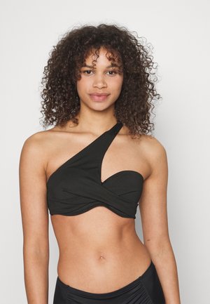 Hunkemöller ONE SHOULDER PUSH - Bikinitop - black