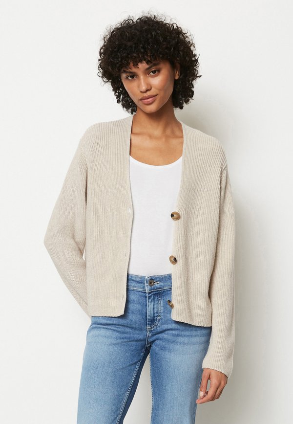 CARDIGAN LONGSLEEVE V-NECK - Cardigan - sandy