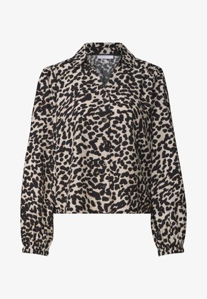 Street One Studio, LANGARM HEMDBLUSE MIT LEO-MUSTER - Hemdbluse - black
