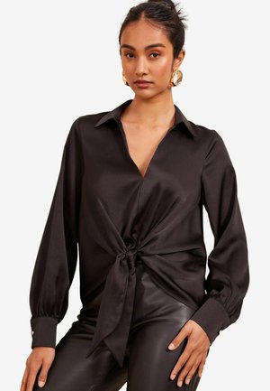 Friends Like These REGULAR FIT TIE FRONT LONG SLEEVE - Pusero - black